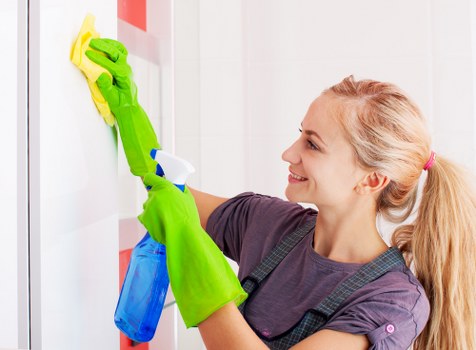 Professional office cleaners working in a Barnet workplace